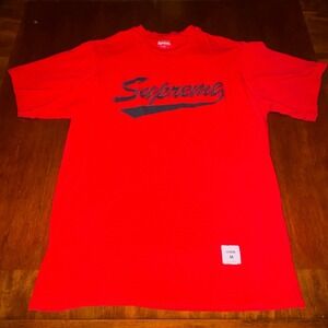 Supreme Script Logo T-Shirt Red Medium Streetwear Skate Tee